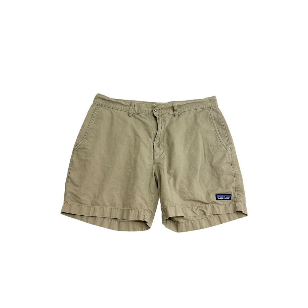 Patagonia Mens Stand Up Shorts Tan Organic Cotton Hemp Blend Size 32 5 Inseam